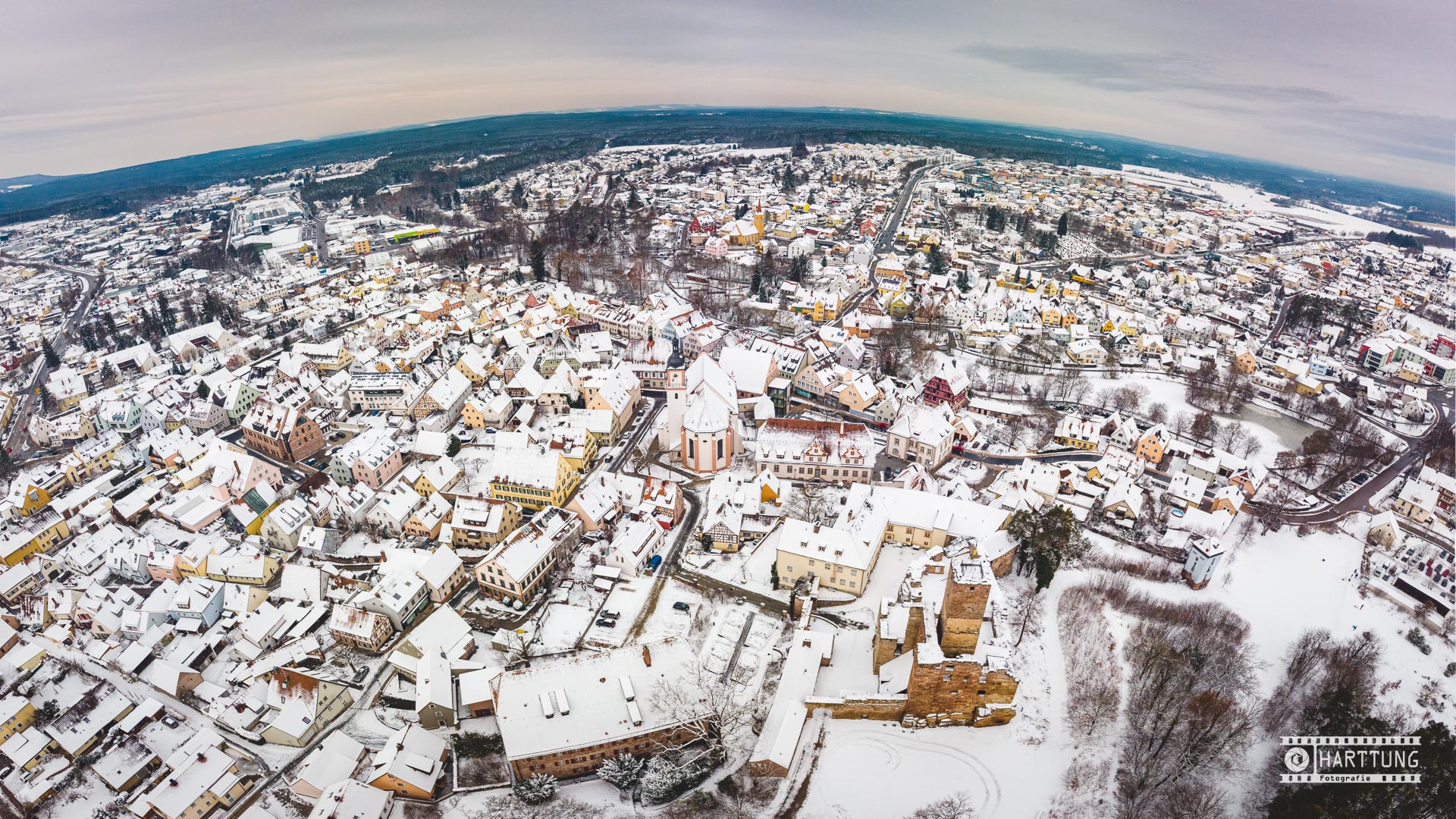 Hip im Winter von oben